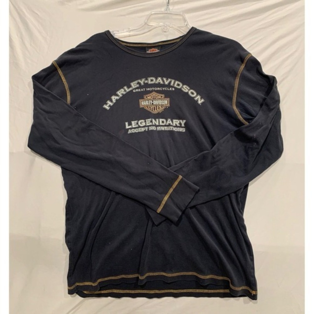 Harley Davidson Shirt Large Long Sleeve Double Sided Los Angeles California READ